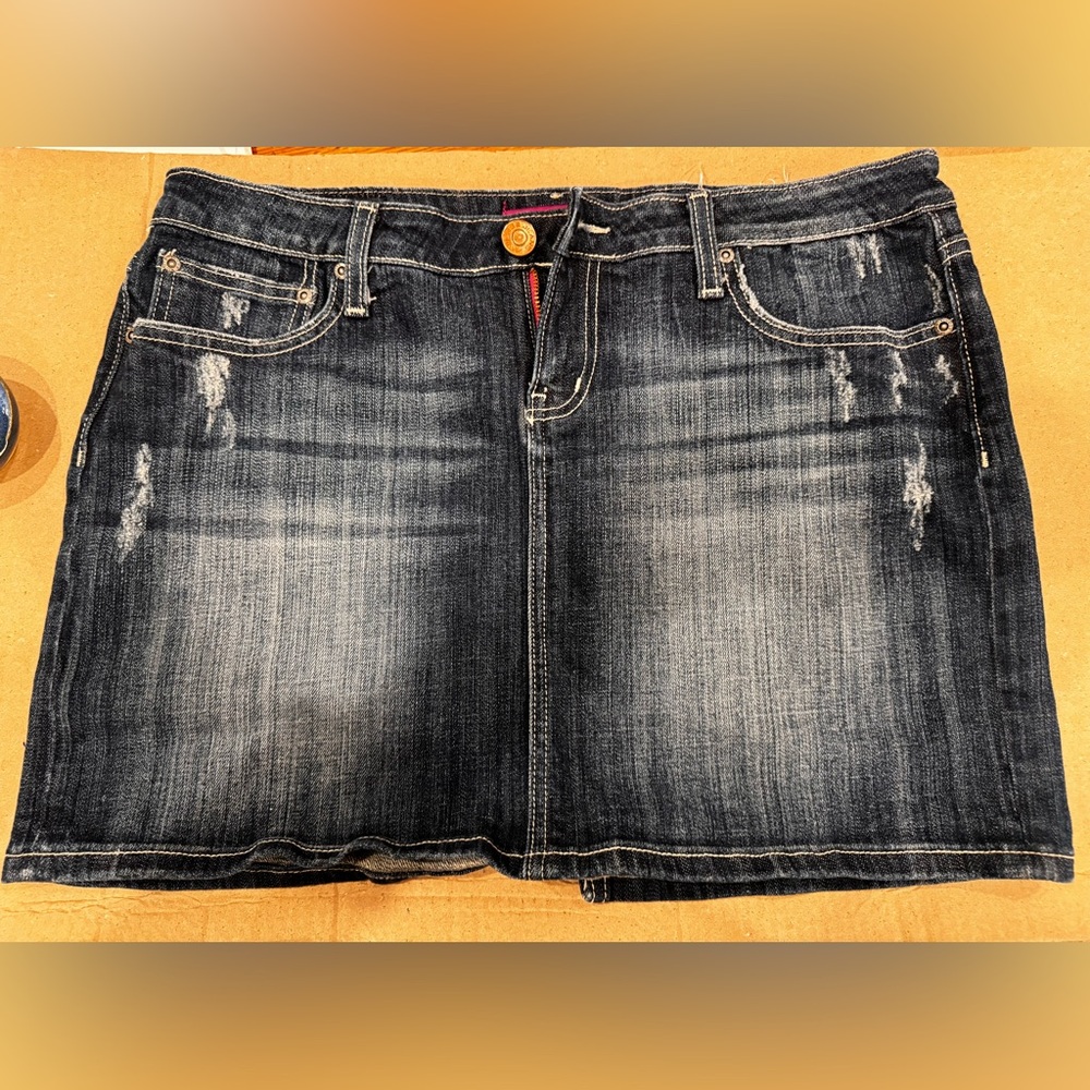 Vigoss Black Denim Mini Skirt